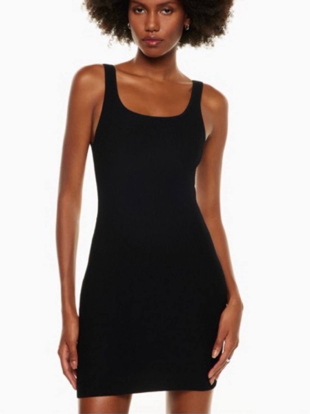 NWT Babaton Sculpt Knit Tank Mini Dress. Size Medium. Black.